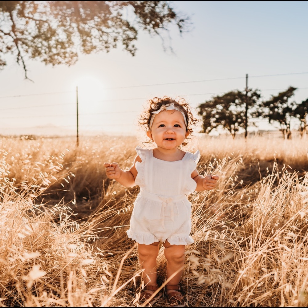 White baby girl romper. Super cute and comfortable